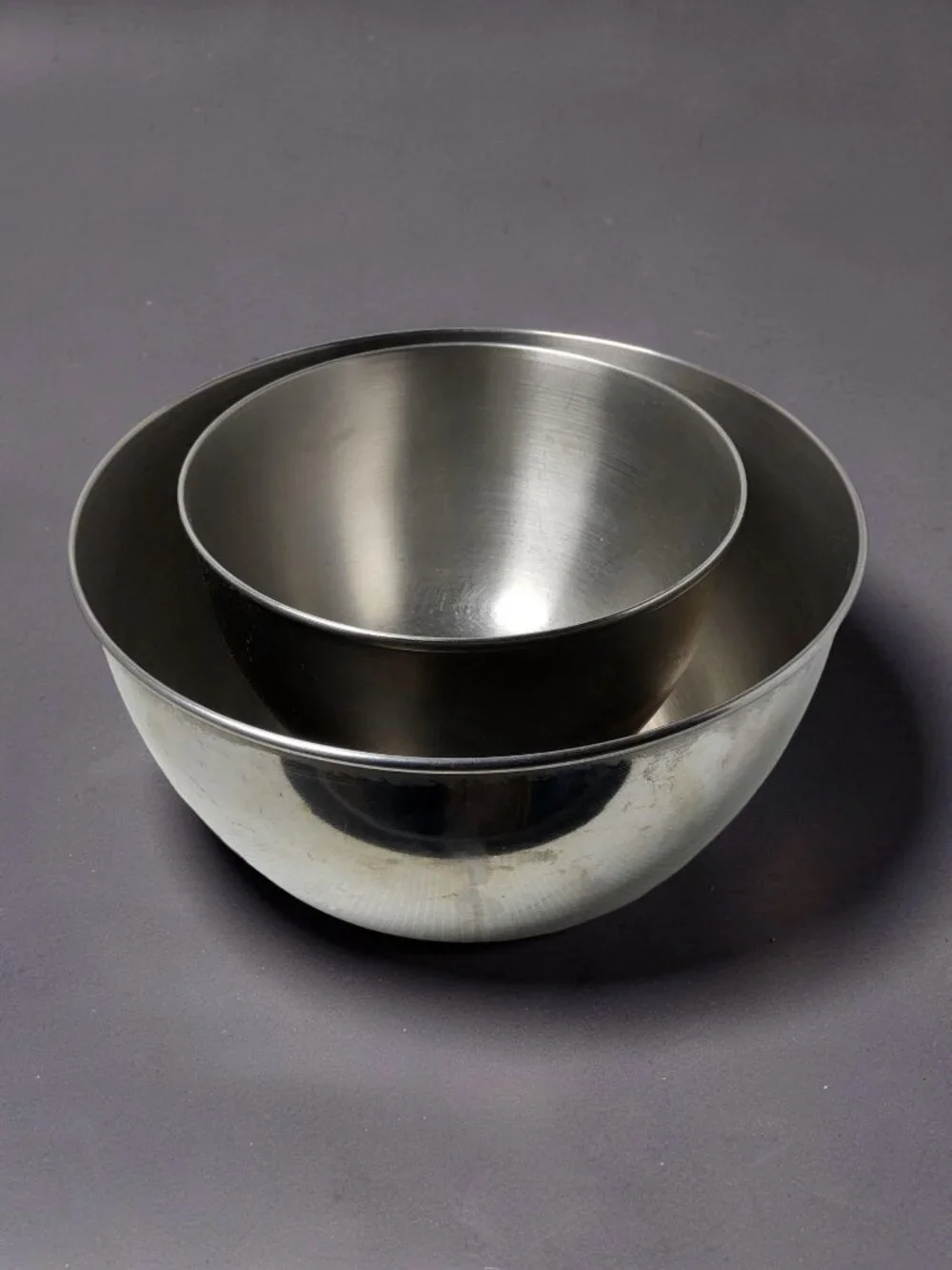 Vintage Stainless Steel Lipped Bottom Made in the US Mixing Bowls
